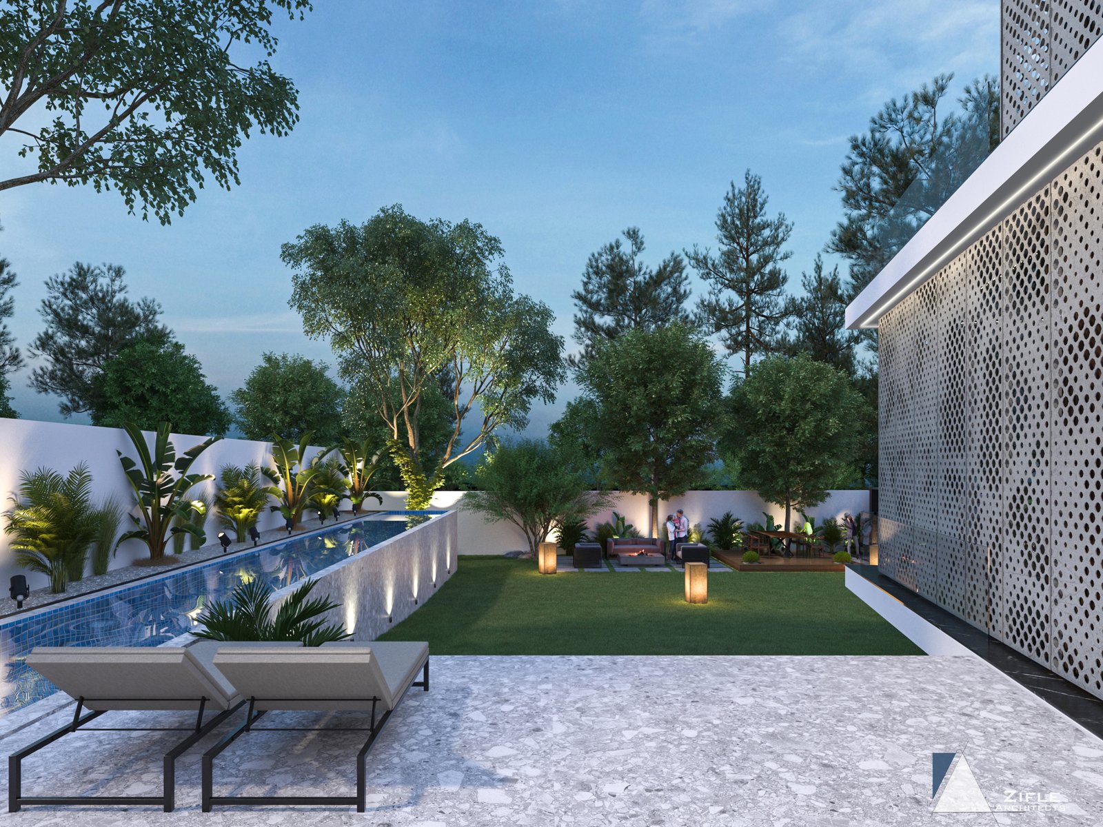 Linear Garden Villa