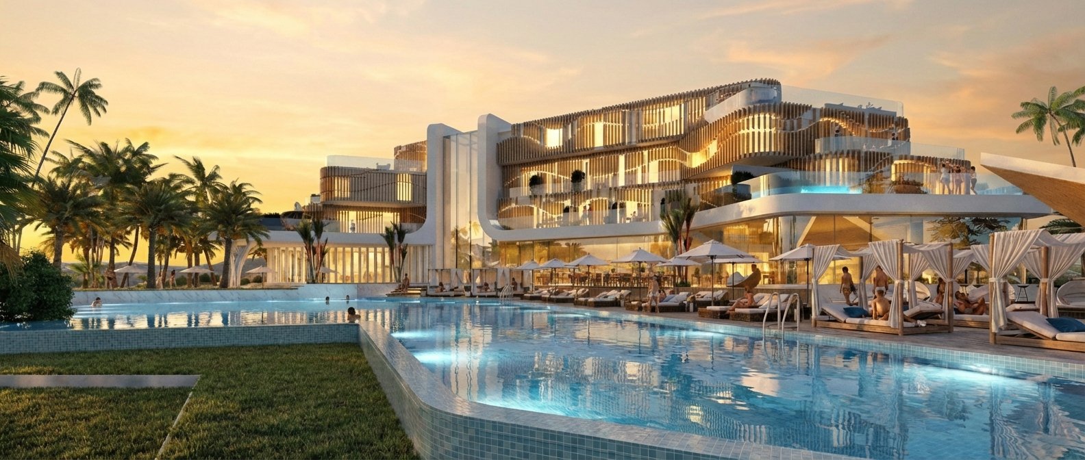 Hotel Resort – Arkitekturë Fluide & Dizajn Eksperiencial